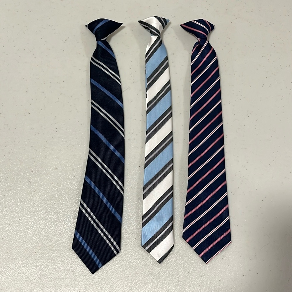 Set of 3 Boys Clip-On Ties